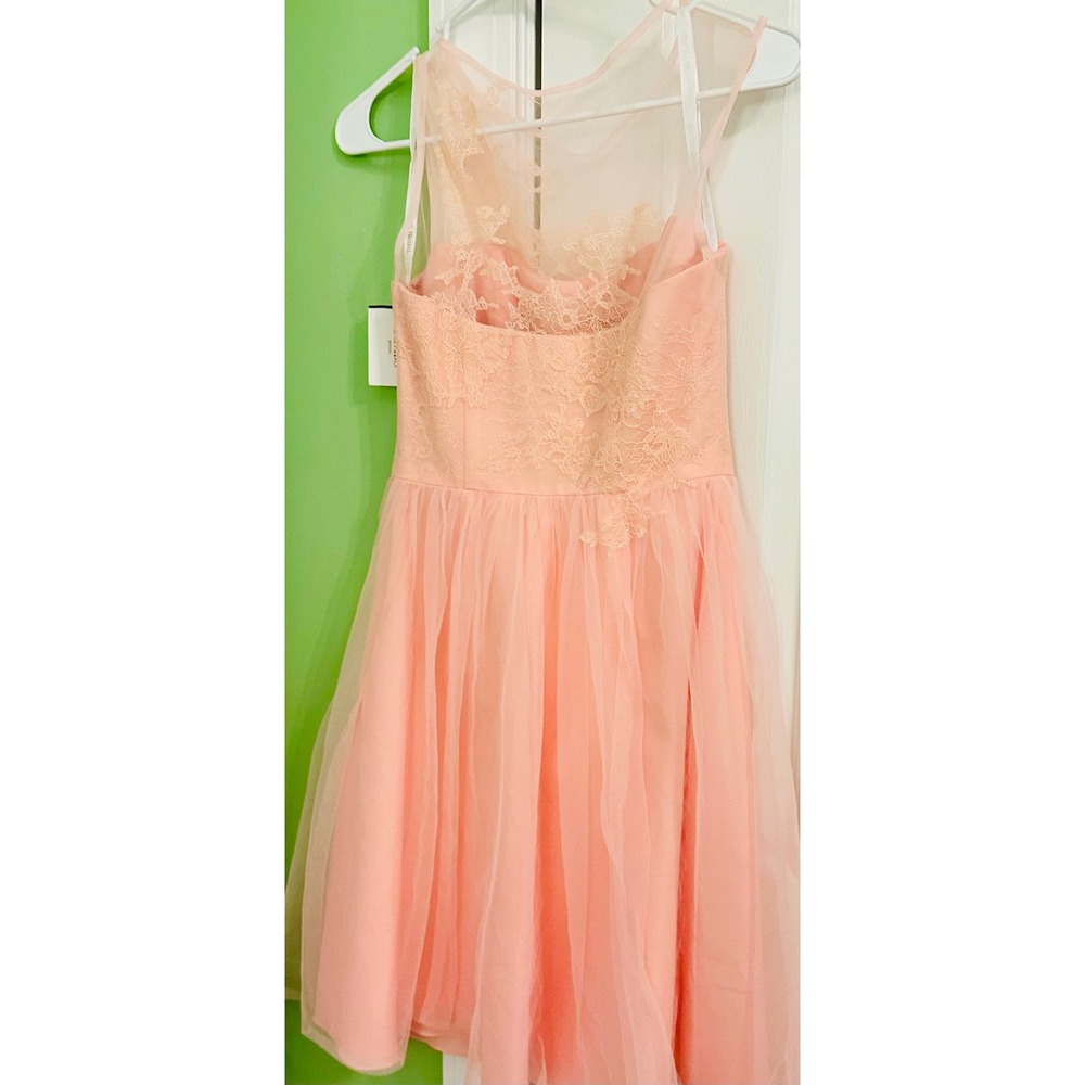 David's Bridal Party Dress Bellini Lace Tulle Short Illusion  Size 2 new w/ tags